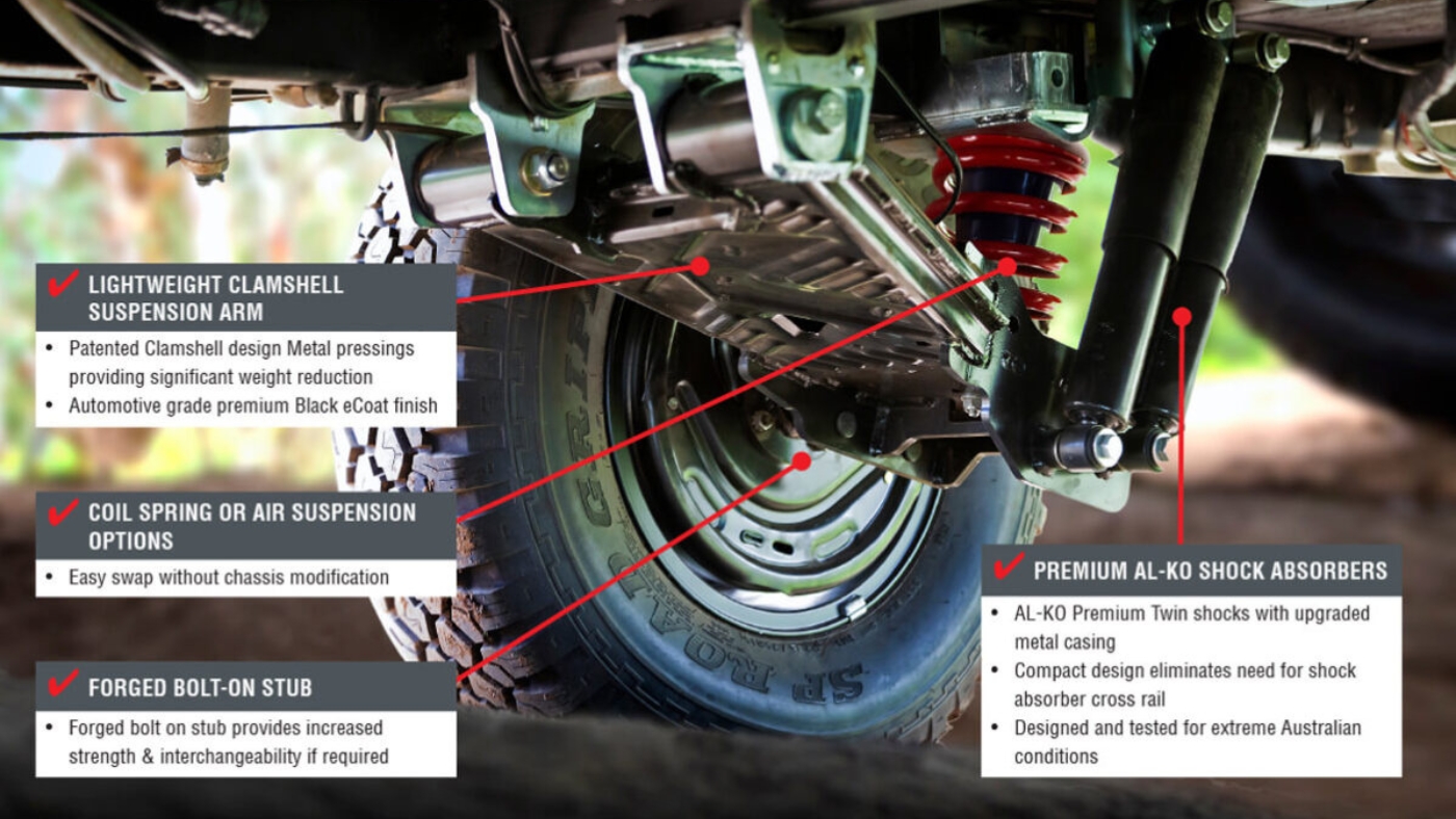 AL-KO Enduro Trailing Arm Suspension