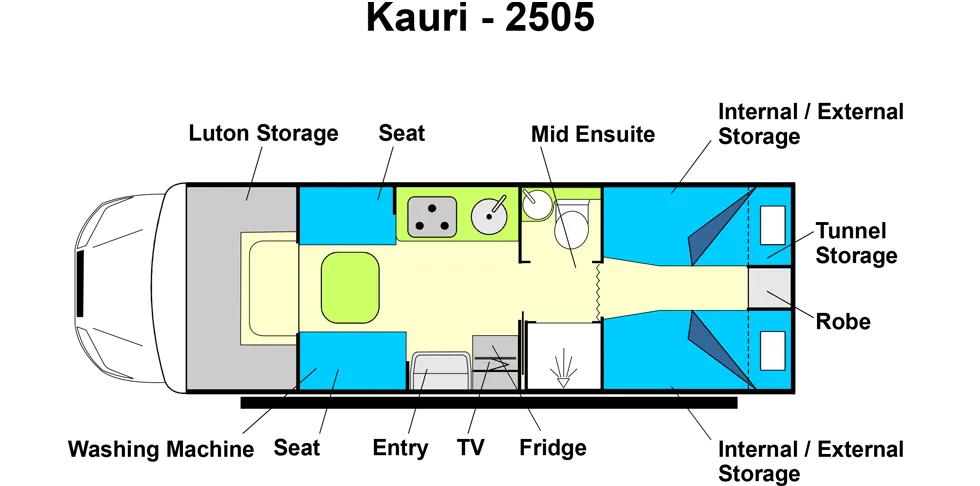 Kauri 2505 Motorhome Layout Kauri 2505 Motorhome Layout